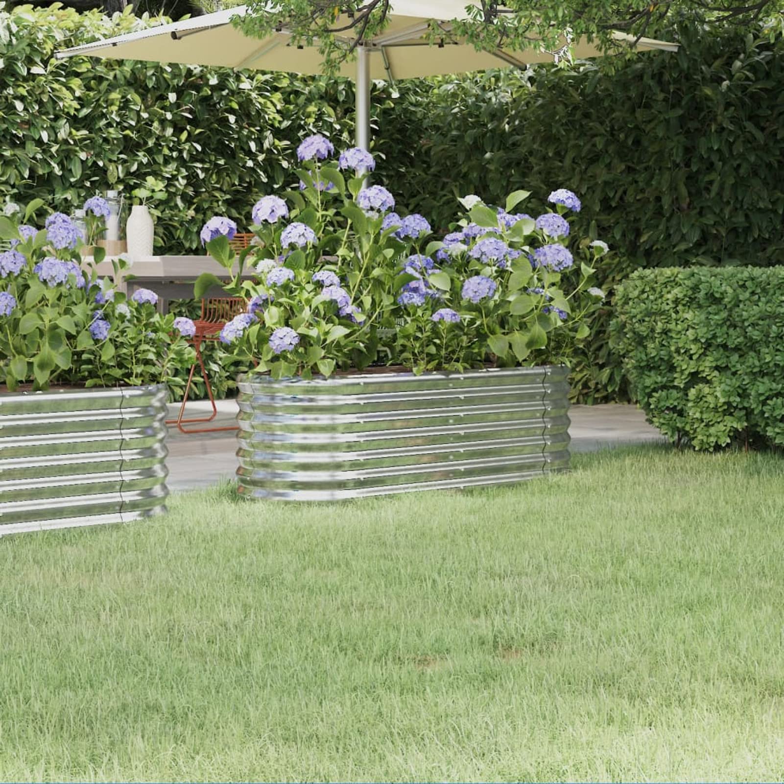 Vaso Per Fioriera Aiuola Rialzata Piante Fiori Giardino Terrazze Set Da 2 Esagoni 46 X 40 X 45 Cm Acciaio Inox Argento 020039077 86968898