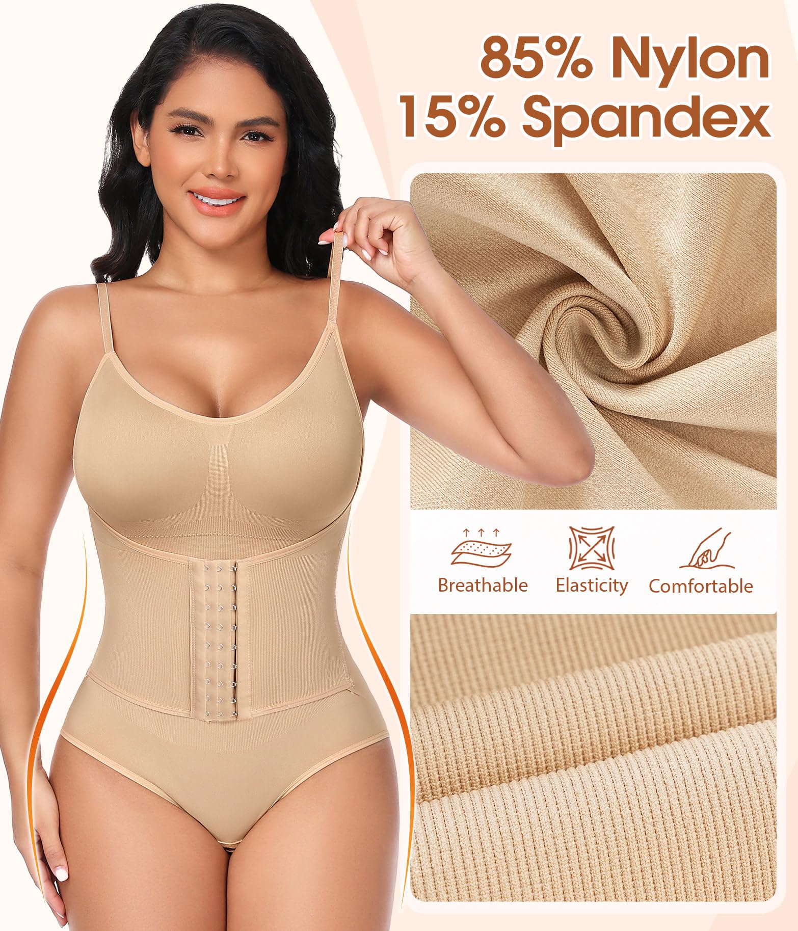 Niwicee Body modelujące kobiety modelujące sylwetkę body z płaskim brzuchem, rękaw podtrzymujący kobiety bielizna wyszczuplająca kształtujący z biustonoszem i regulowanym paskiem na ramię