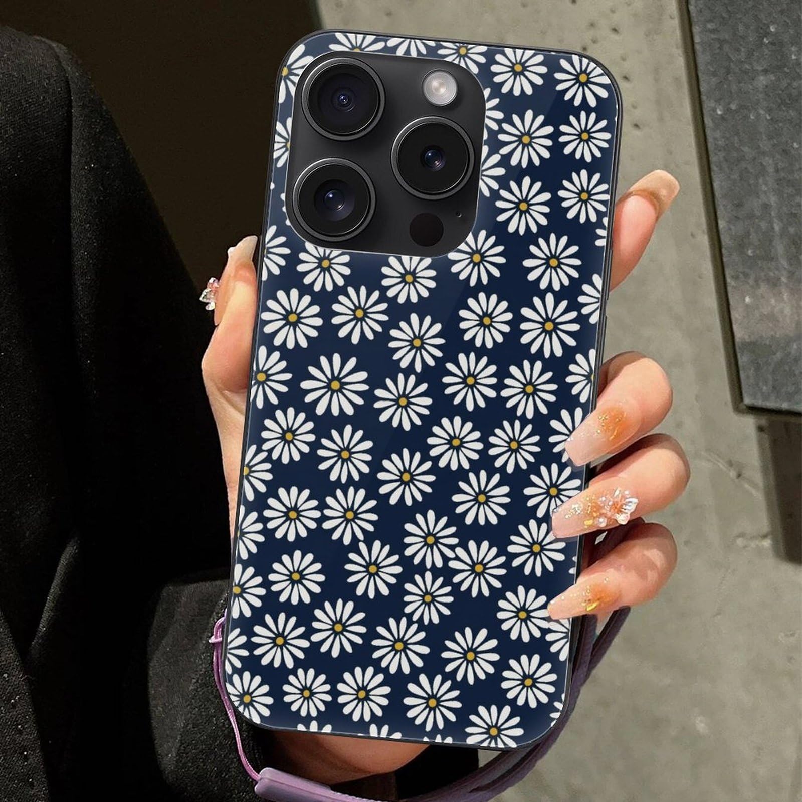 Amazon.co.jp: iPhone15 Pro 用 ケース デイジー柄 花柄
