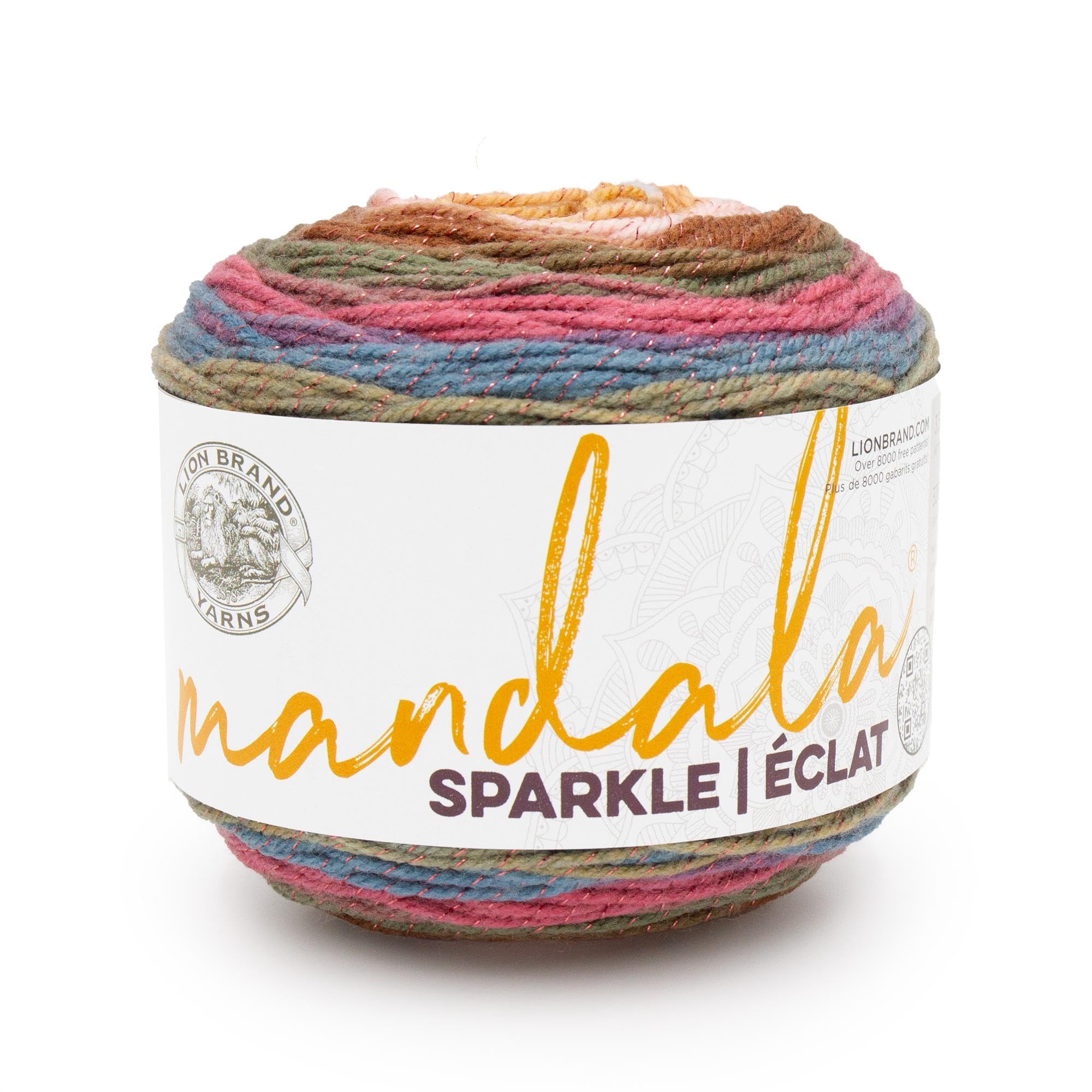 Lion Brand Yarn Mandala Sparkle, Multicolor Yarn for Knitting, Crochet and Crafting, Cetus, 1 Pack