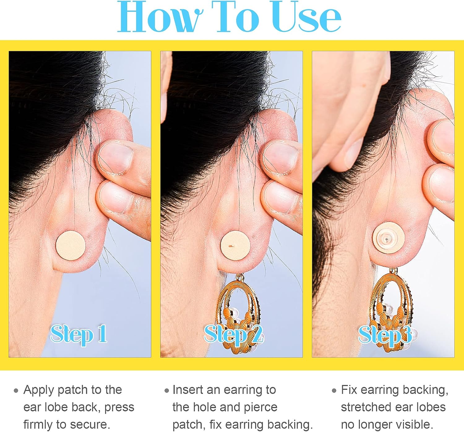 Hicarer 300 Pieces Earring Support Patches Earring Lifters and Backs for Support Pads Waterproof Lifting Patches Ear Lobe Backs(Nude Color,Circle Shape)