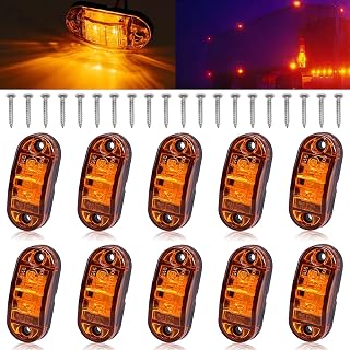 Led Trailer Marker Lights 2.5 Inch, 2 Diode LED Trailer Side Marker Light, Oval Trailer Running Lights For RV Camper Accessories(Amber)