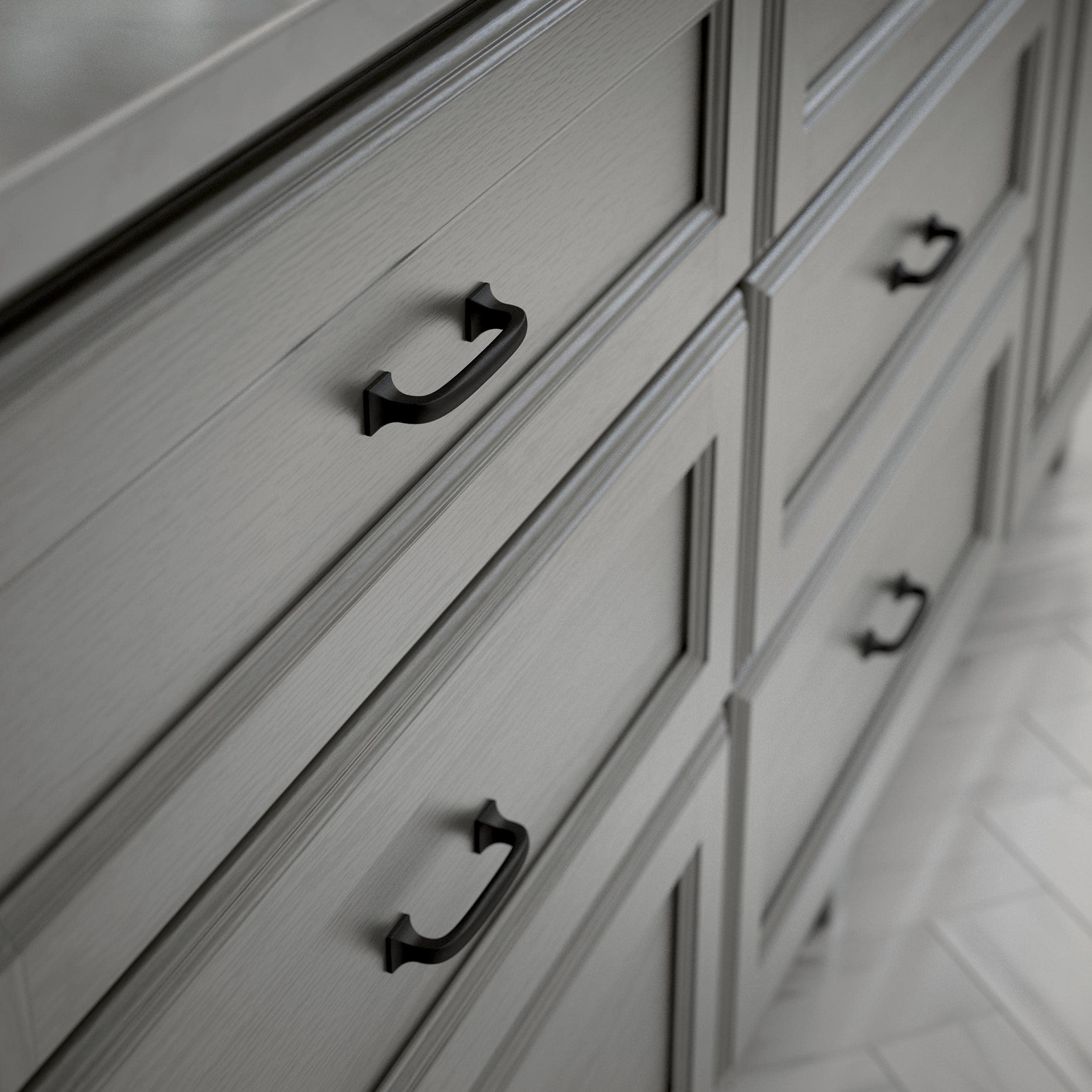 Franklin Brass Lombard (5-Pack) Cabinet Handles 3" Hole to Hole Matte Black Kitchen Cabinet Pulls Drawer Handles Cabinet Hardware Dresser Drawer Pulls P29521K-FB-B - Image 3