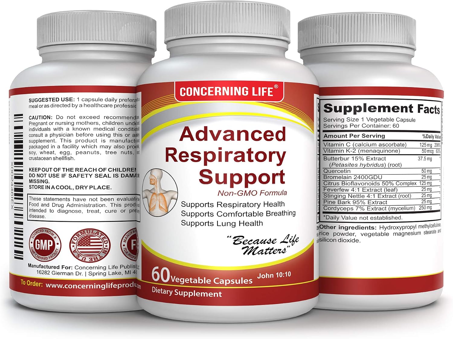 Respiratory Advanced Lung Support Supplement - Natural Lung Cleanse & Detox - Lung Supplements Bronchial Wellness - Natural Lung Breathing Relief - Asthma Supplement Support