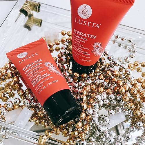 Miniatura 3 de Luseta - Champú y acondicionador de queratina suaviza e hidrata el cabello seco dañado, ideal para cabello teñido sin sulfatos y sin gluten, 1.01