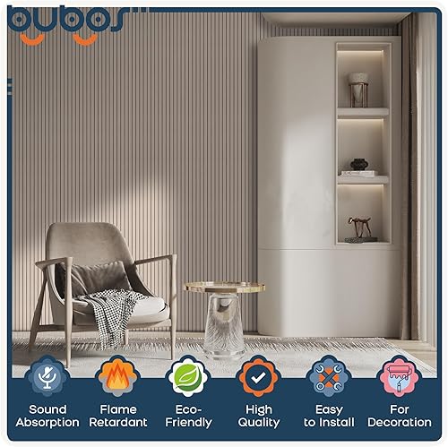 Miniatura 3 de BUBOS Paquete de 10 paneles acústicos grandes, paneles acústicos grandes de 48 x 12 x 0.4 pulgadas, paneles a prueba de sonido para paredes, paneles
