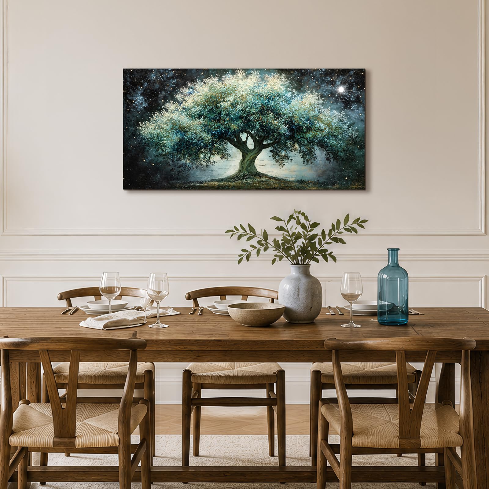 JHHUAMO Moderne Baum des Lebens Leinwand Bilder Wohnzimmer 50x100 cm | Lebensbaum Bild, Hochauflösender Druck, Stabiler Rahmen, Einfaches Aufhängen, Vielseitig Einsetzbar