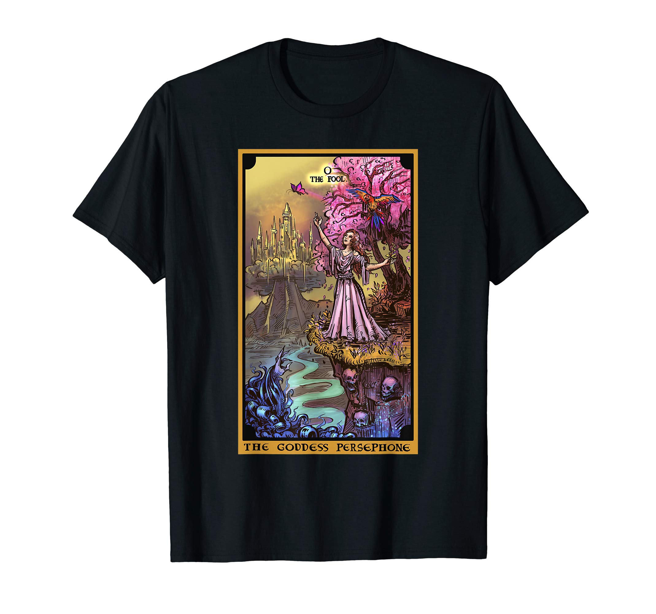 The Ghoulish GarbThe Underworld Goddess The Fool Tarot Card Pagan Witch Wicca T-ShirtOEKO-TEX STANDARD 100
