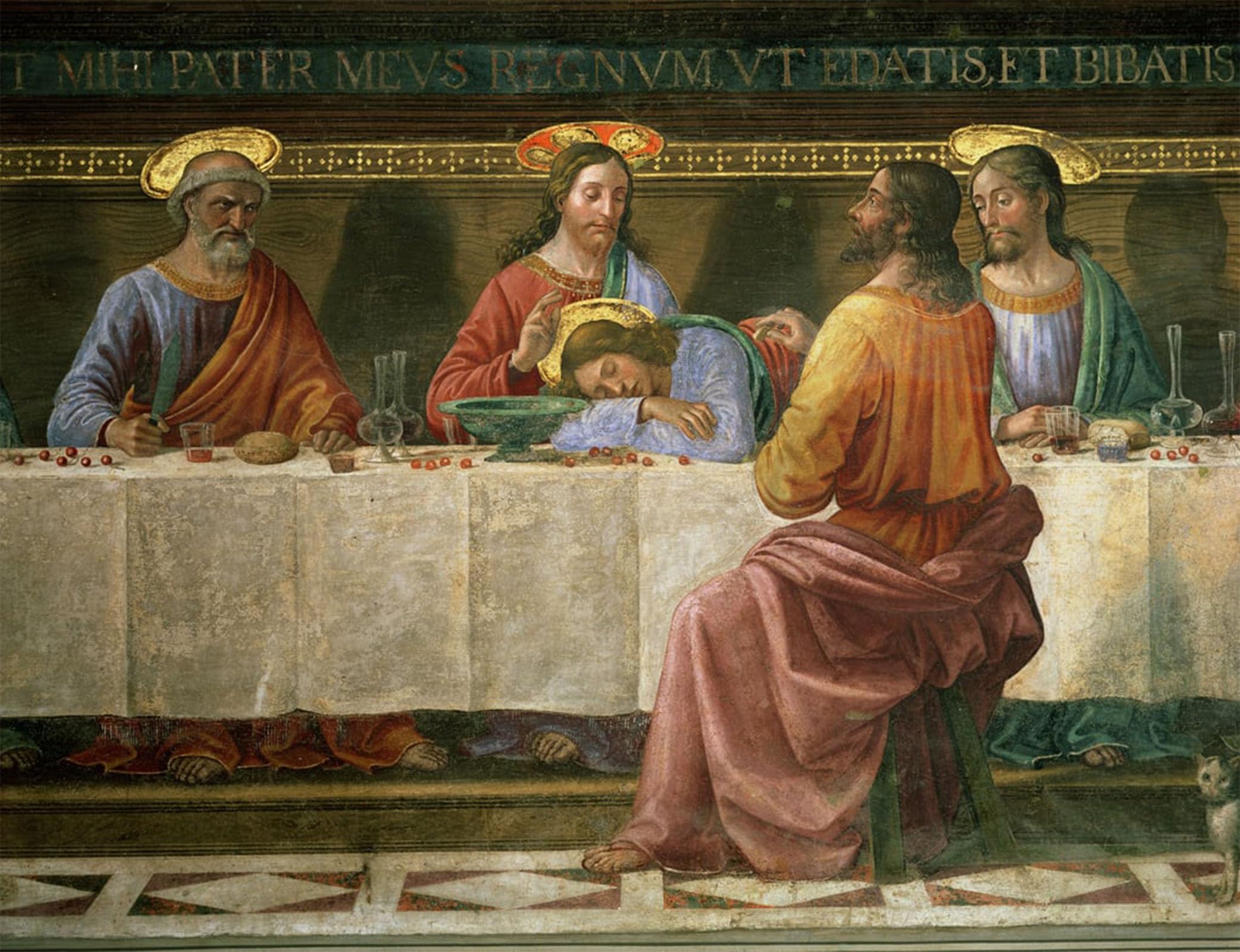 ARTXLXXBN Famous Painting Art Wall Decor Abstract Art Picture Detail From the Last Supper by Domenico Ghirlandaio Animal Pictures for Home Decor 60x90cm