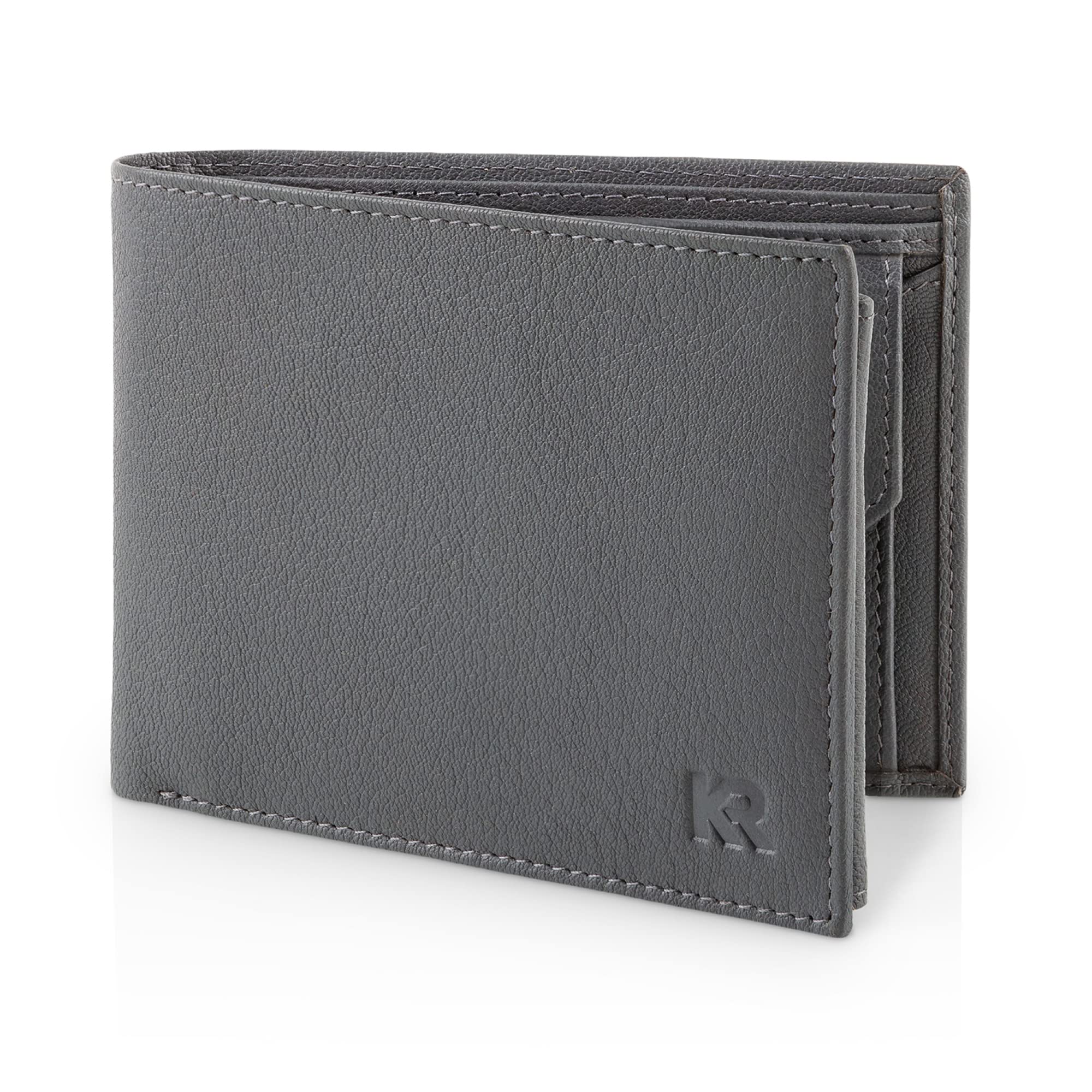 KRONIFY Carteras para Hombre - Cartera de Hombre de Piel Auténtica, con Bloqueador RFID, 13 Compartimentos para Tarjeta…