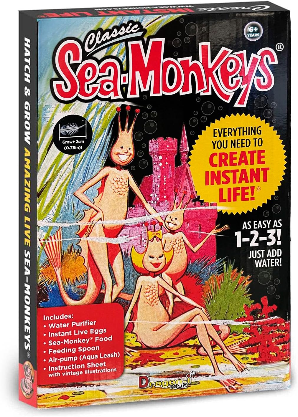 Sea-Monkeys: Retro Instant Life Kit - Tiny Brine Shrimp Growth Set, World's Only Instant Pet, Create Life, Just Add Water, Educational Kit, Kids 6+