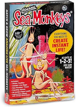 Sea-Monkeys Retro Instant Life Kit - Tiny Brine Shrimp Growth Set, Worlds Only Instant Pet, Create Life, Just Add Water, Educational Kit, Kids 6+