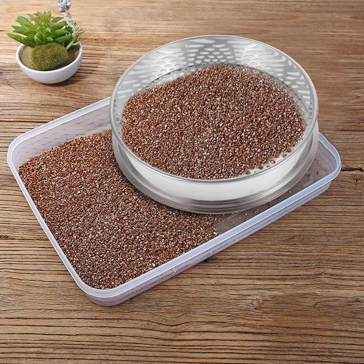 Alasum Setaccio per Terreno in Acciaio Inossidabile con Fori Rotondi da 4mm, Filtro del Suolo Portatile e Versatile per Giardinaggio e Uso Esterno in Spazi Verdi