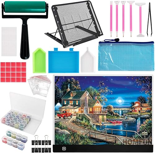 B4 - Kit de almohadillas de luz LED para pintura de diamantes tablero de luz LED portátil mesa de brillo de luz regulable almohadillas de pintura de