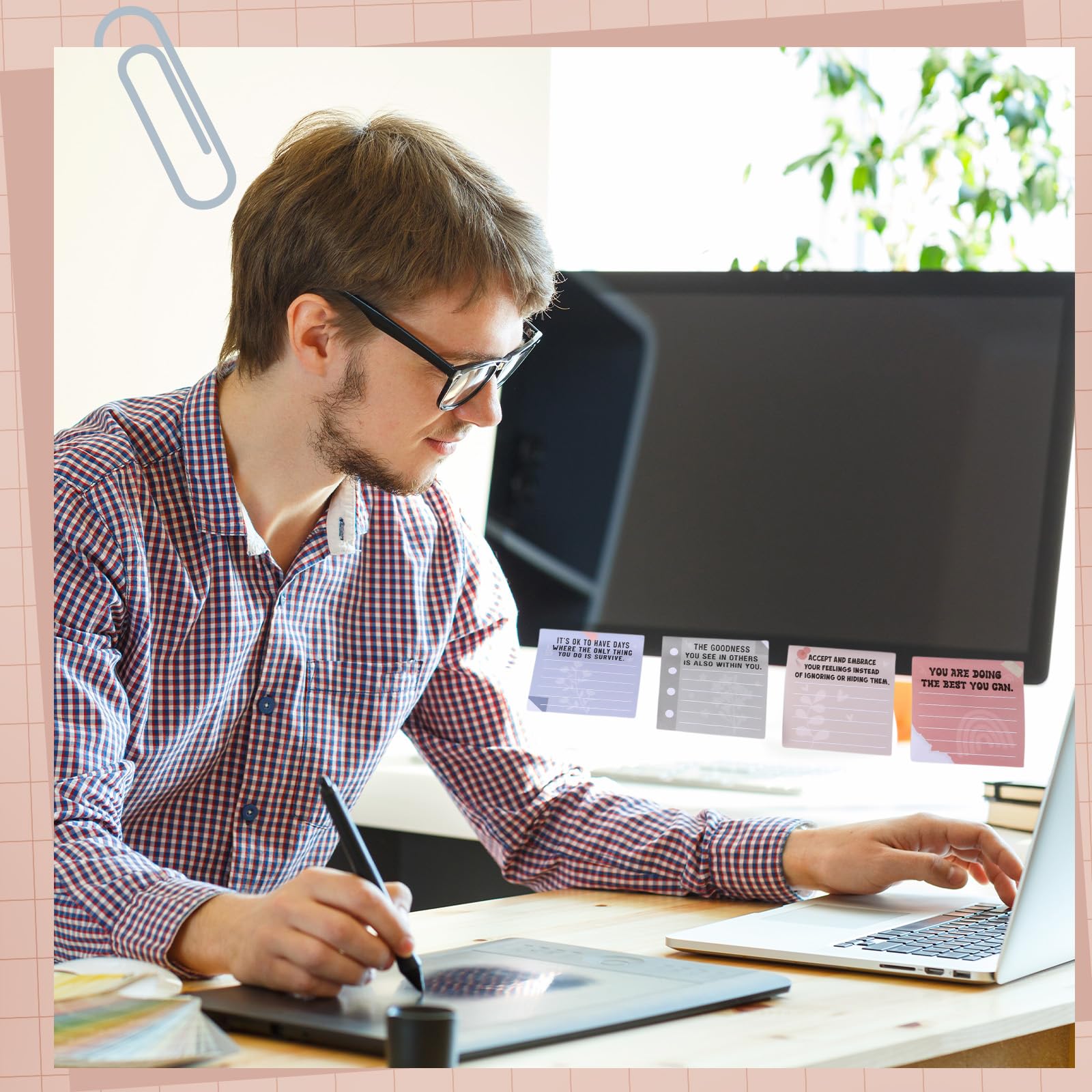 Funrous 36 Pcs Mental Health Sticky Notes Bulk 3 x 3 Inch Positive Affirmation Notepads Inspirational Sticky Note Pads Positive Psychology Gifts for Teachers Coworkers Home Office Study Work Supplies - Image 4