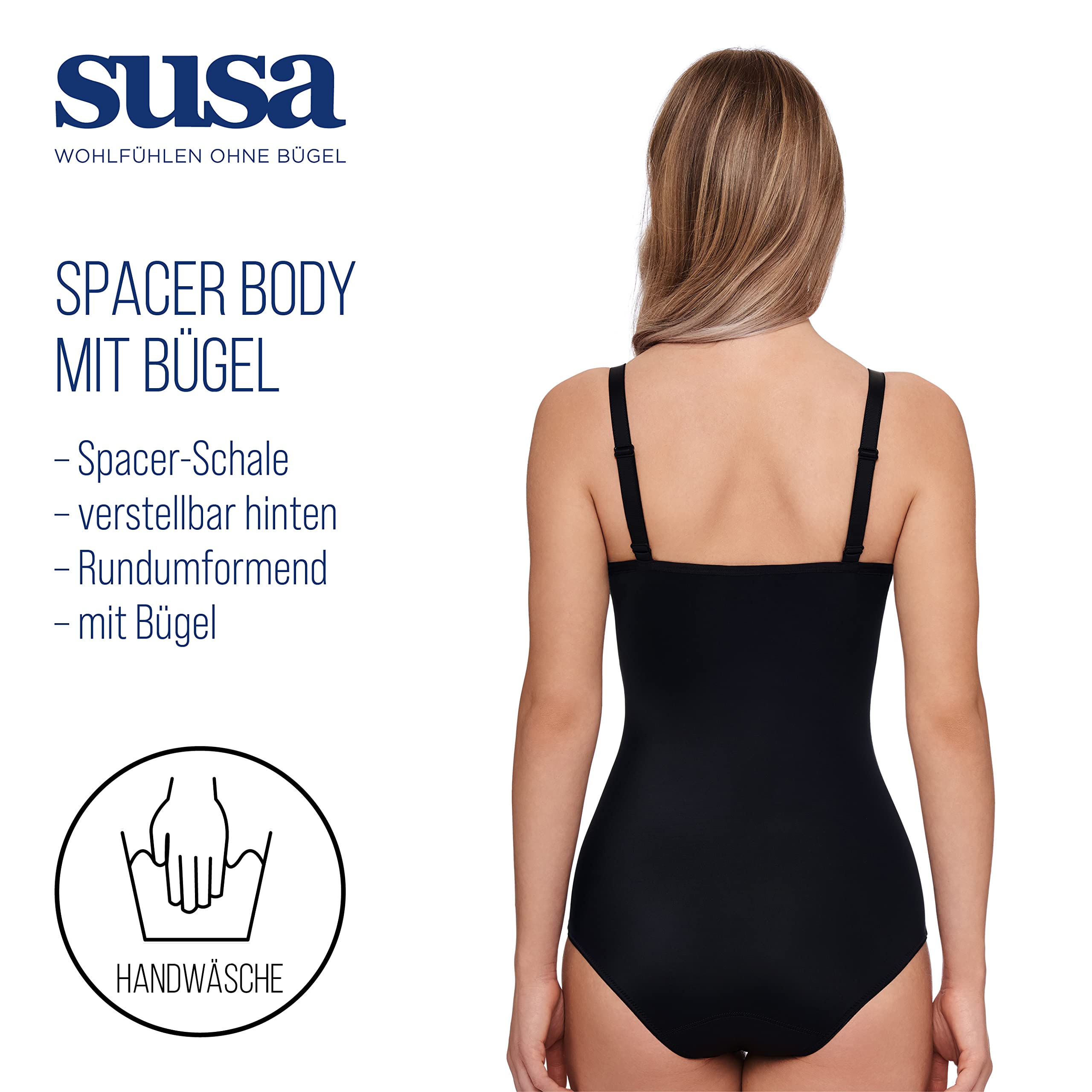 Susa Body damy Susa Damen Spacer-Body mit Bügel Catania