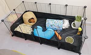 Oneluck Guinea Pig Cage With Loft & Partition - Large Indoor Habitat With Waterproof Bottom For Bunnies, Hamsters, Small Pets