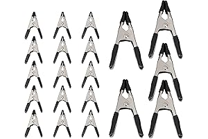 Essential Clothing Clamps in 20-Piece Steel Spring Clamp Set