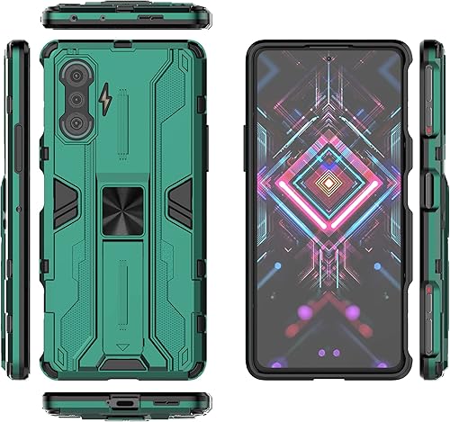 Compatible con Redmi K40 Gaming 5G, soporte magnético integrado para automóvil, a prueba de golpes, compatible con Xiaomi Redmi K40 Gaming 5G, funda