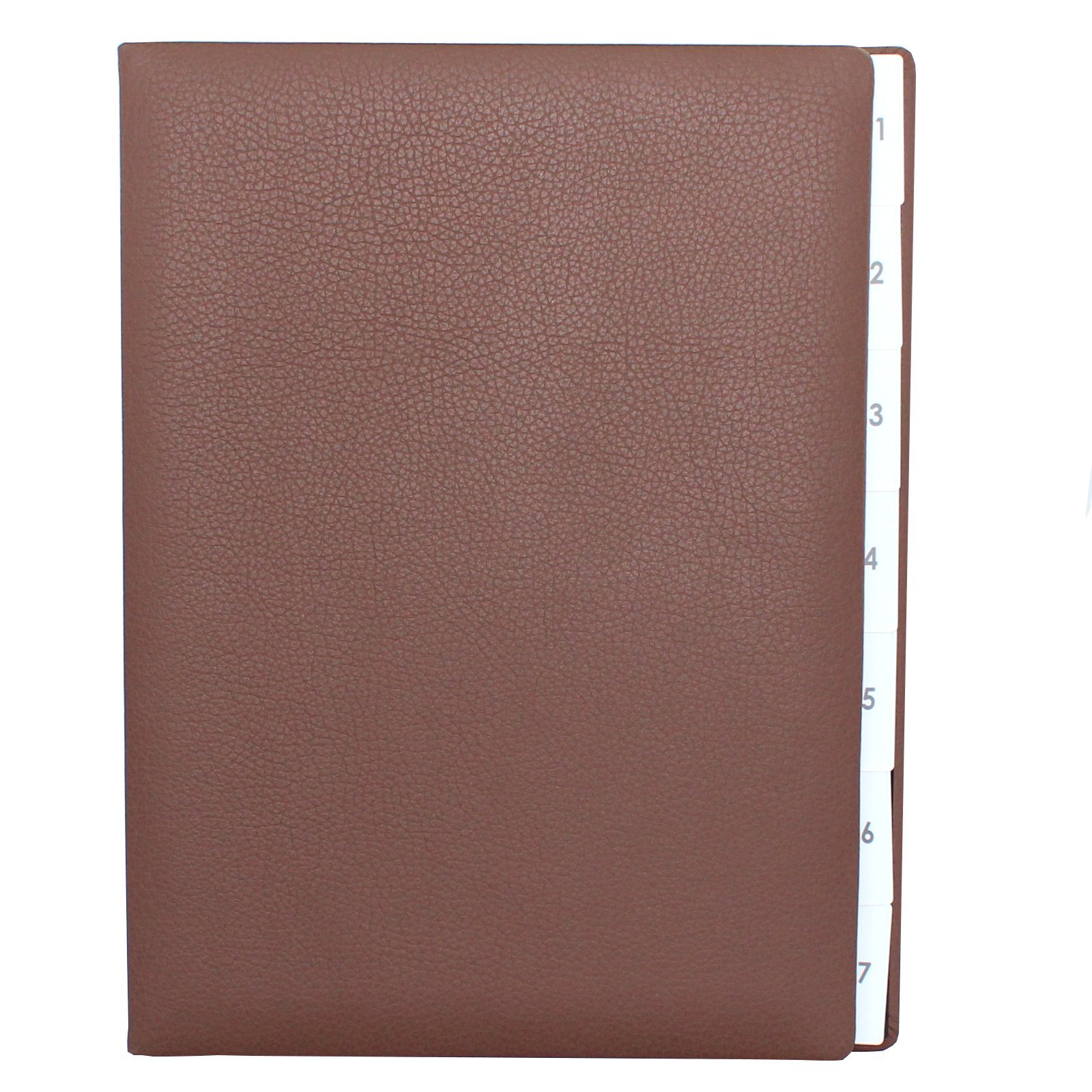 Classificatore di colore marrone in pelle bovina con registro 1 – 7