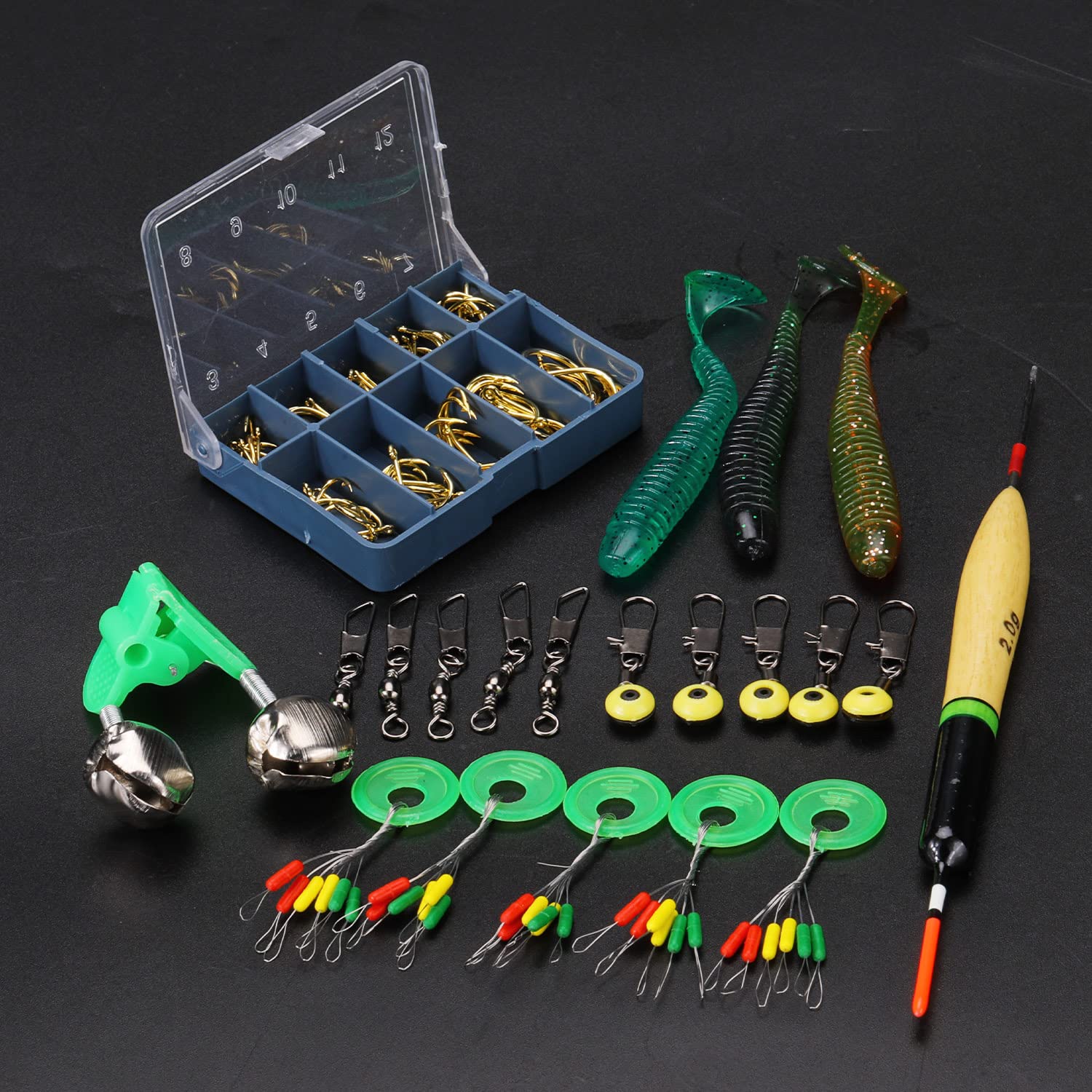 Sougayilang Fishing Accessories Set, Include Fishing Lures, Fishing Swivels, Fishing Sinkers and Fishing Hooks-Type 2 2