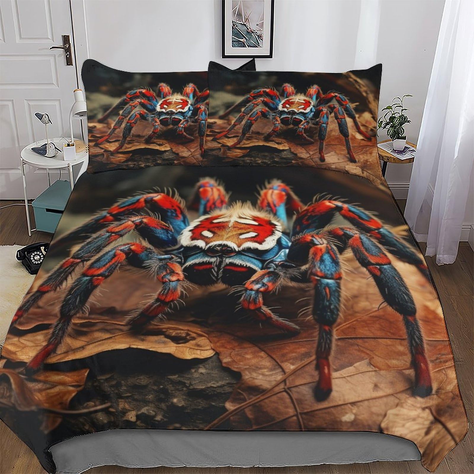 Ppzyy Boys Tarantula Bedding Duvet Cover 2 Pcs Set For Kids Bedroom Quilt Cover Soft Microfiber Comforter Cover With Pillowcase Single(135X200cm)