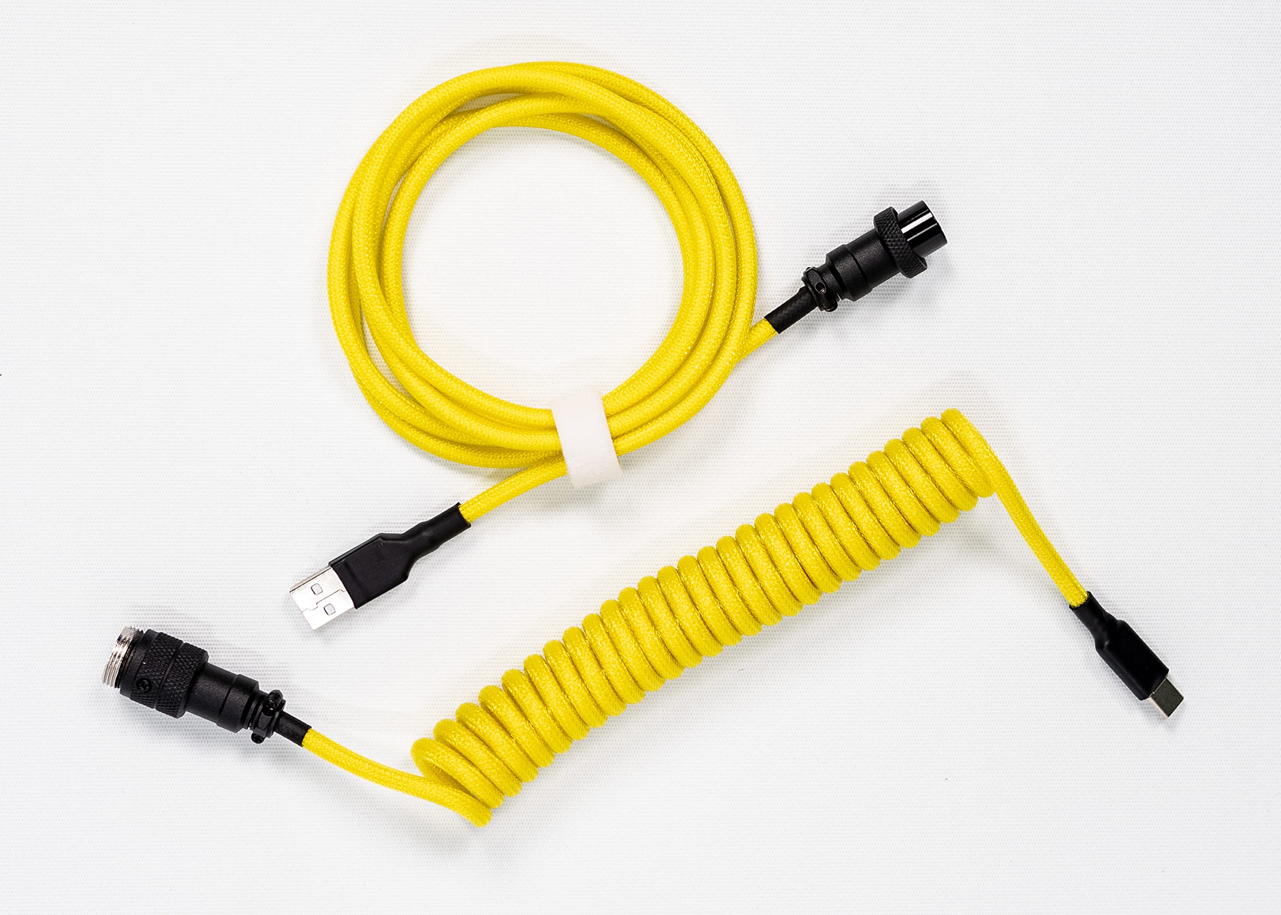 MECKEYS Coiled & Double-sleeved Gaming Keyboard cable, for Type-C Mechanical keyboards with detachable metal Aviator (1.5M USB-C to USB-A, 15cm coiled, Yellow) (B0C5DNNB5C) Amazon Price History, Amazon Price Tracker