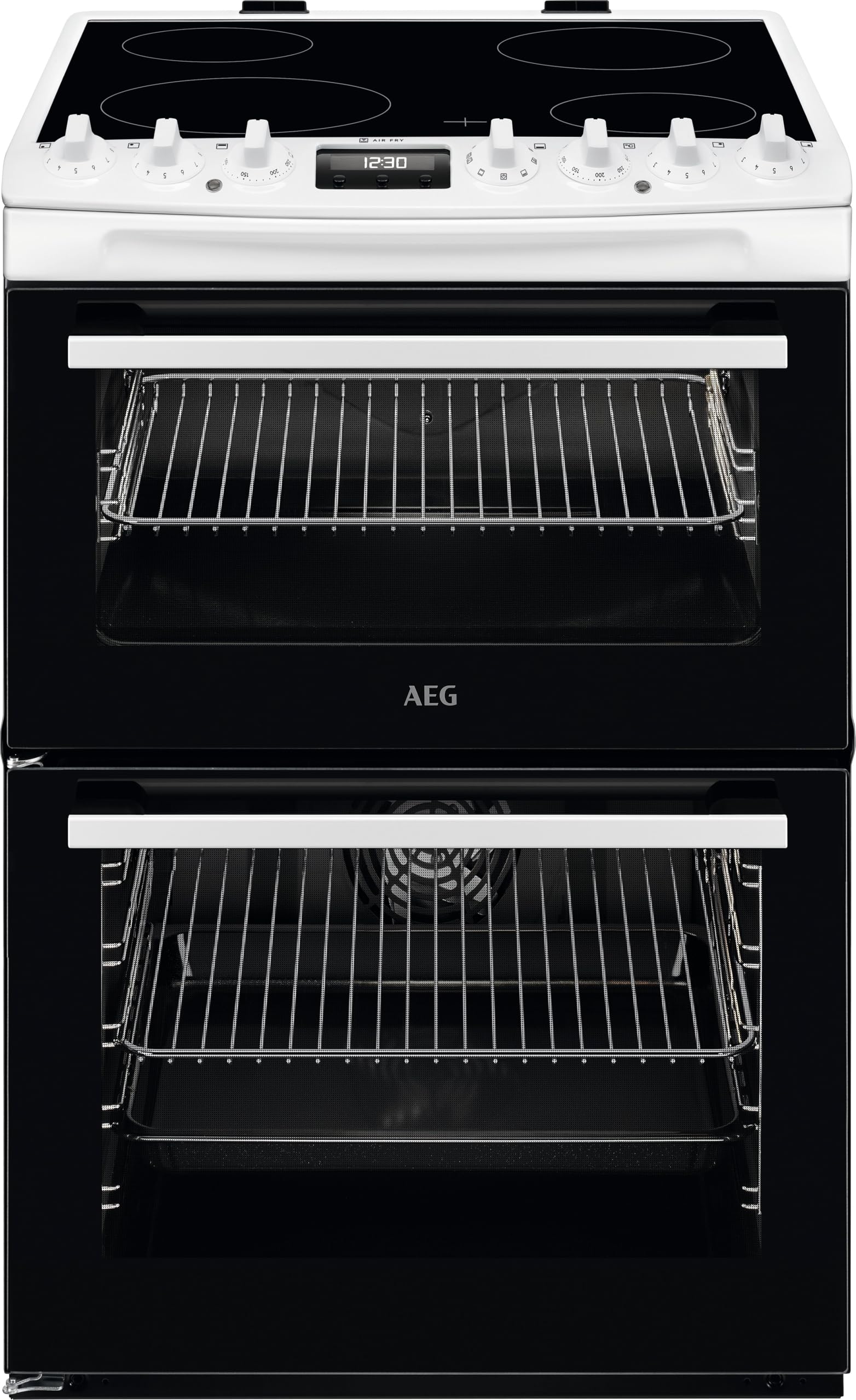 AEG CCX6740ACW Freestanding Electric Cooker - 60cm - White - Ceramic Hob - Double Oven