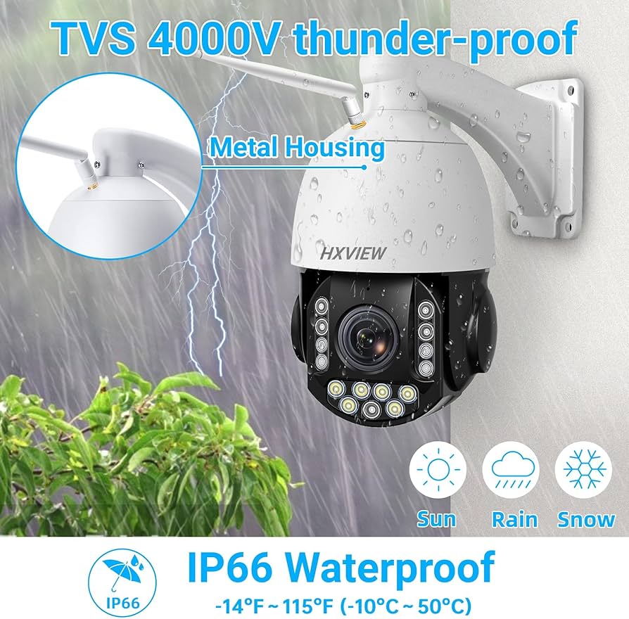HXVIEW 4K PTZ Security Camera Outdoor with 30X Optical Zoom