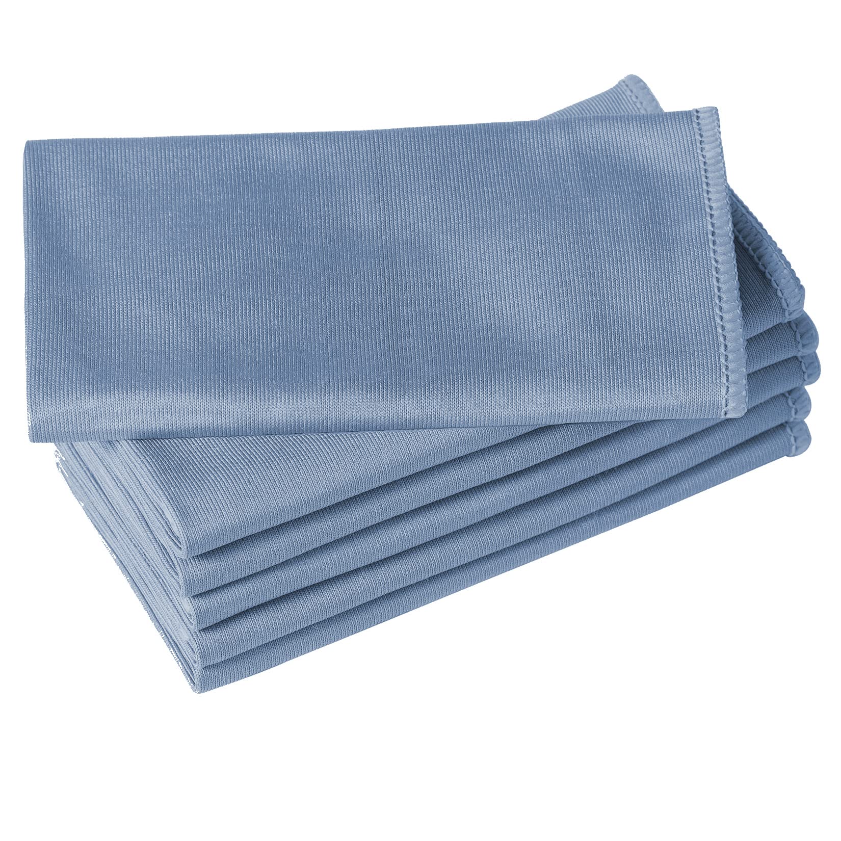 6 Pack Microfiber Glass Cleaning Cloth, 16 Inch X 16 Inch, Lint Free Quickly Clean Window, Glasses, Windshields, Mirrors, and Stainless Steel, Dark Blue