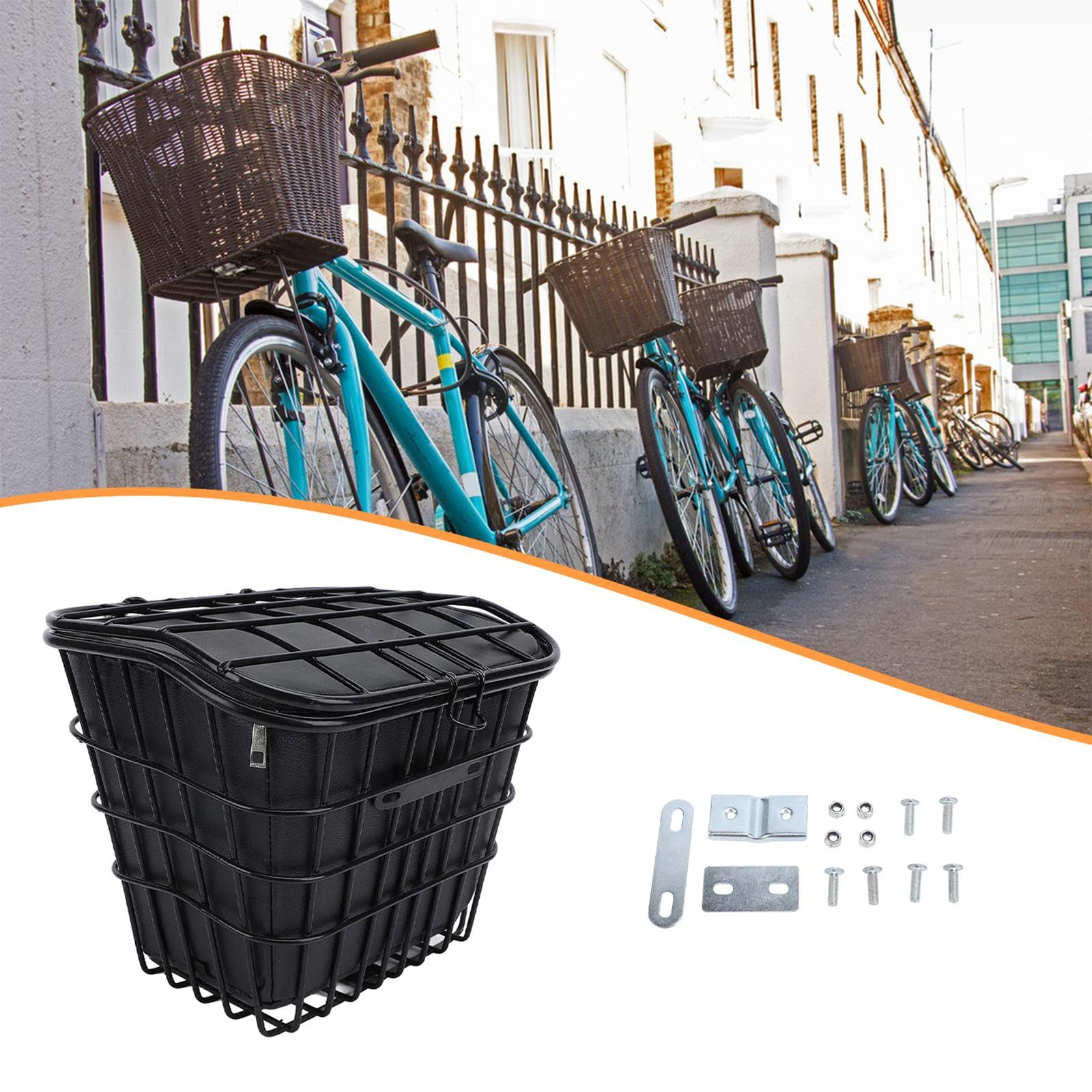 Cestino Portaoggetti Stabile con Borsa Interna, Organizer per Oggetti Vari di Facile Installazione per Attività in Bicicletta