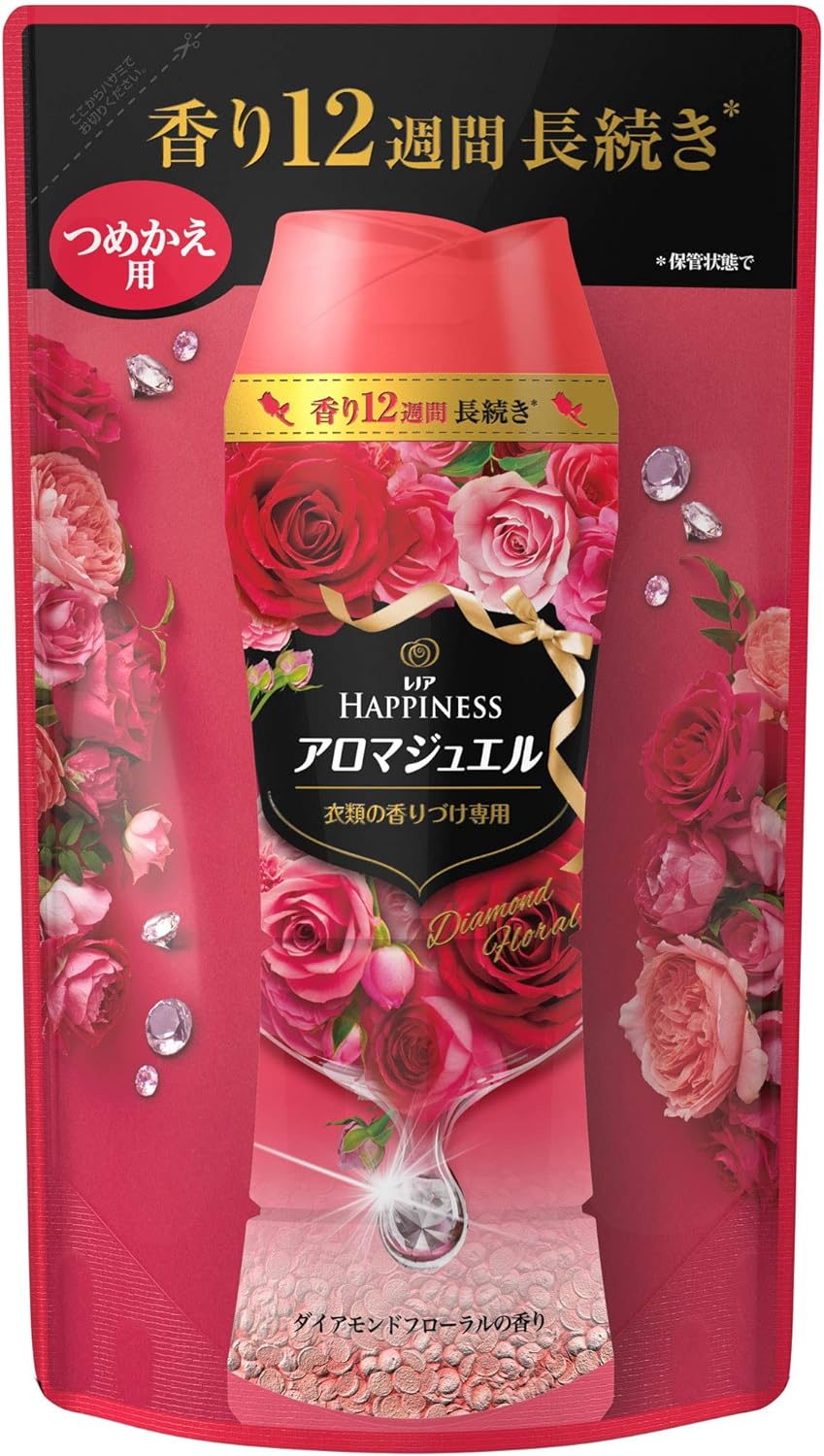 Amazon レノア ハピネス アロマジュエル ビーズ 衣類の香りづけ専用 ダイアモンドフローラル 詰め替え 455ml レノア ドラッグストア