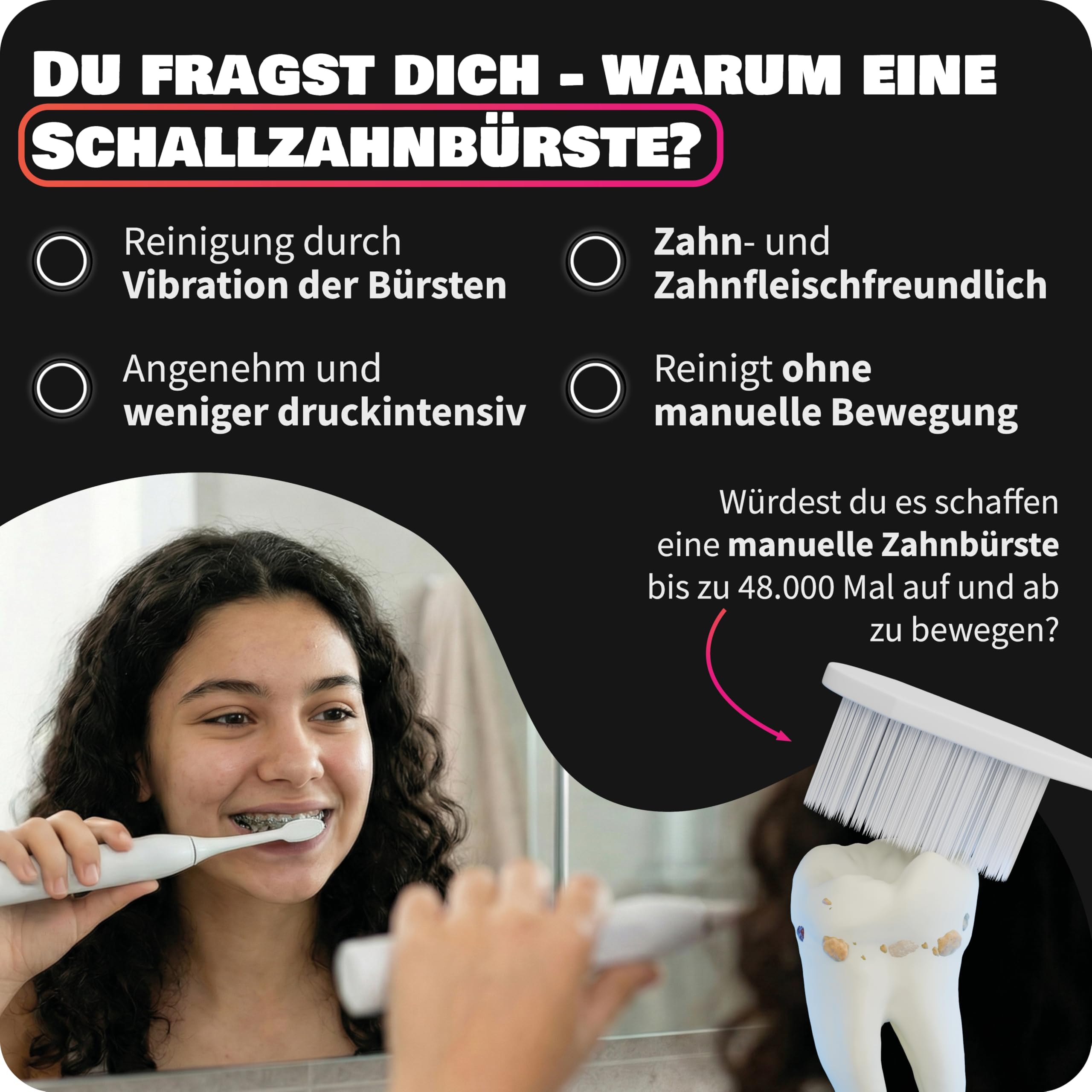 Zahnheld® Elektrische Schallzahnbürste GERO G2 | mit Bürstenköpfen Basic Mini | Vorteilsset (weiß)