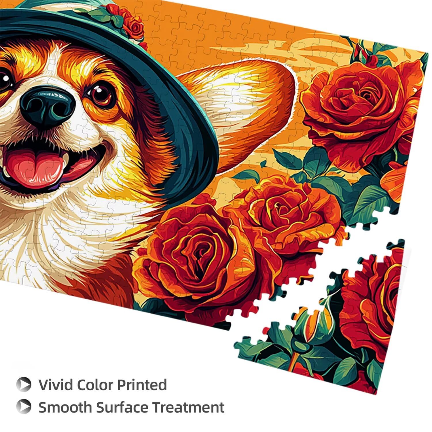Puzzle dla dorosłych 1692 elementy, śliczne puzzle Corgi, trudne, wymagające, puzzle idealnie pasują, napis na plecach, bez pudru, prezent dla seniorów (179x31cm) v-596