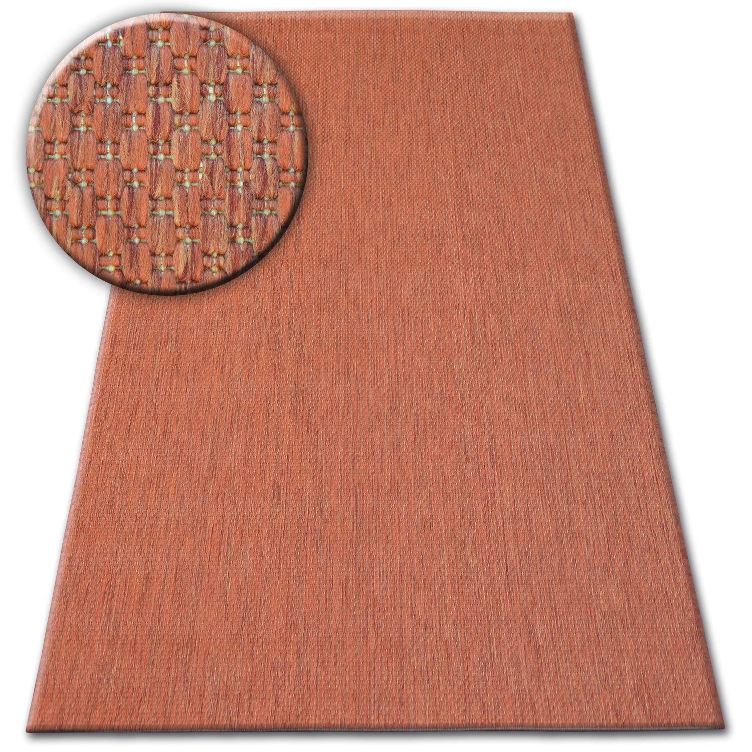 rugsx Tapis SISAL Flat Intérieur Extérieur - Moderne et résistant - pour Salon, Balcon, terrasse - Motif Lisse - Terracotta 160x230 cm