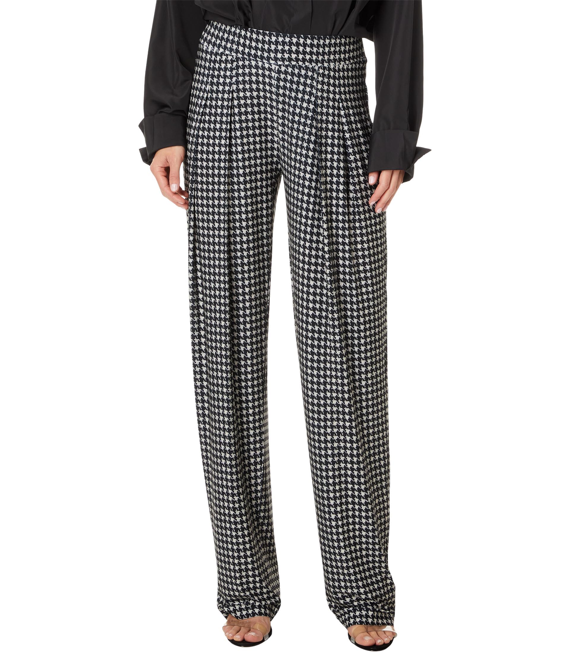 Norma Kamali Womens Low Rise Pleated Trouser