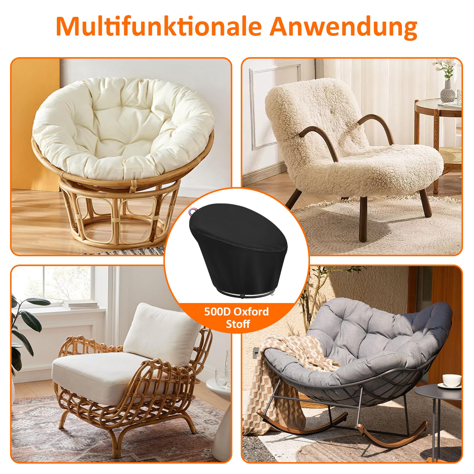 AUBRY GASPARD Fauteuil Papasan En Rotin Avec Coussin écru