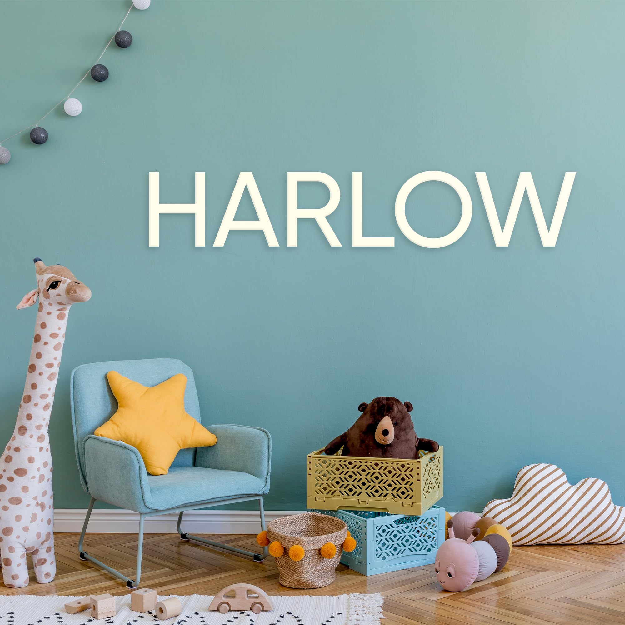 Block Font Sign by Panhandle Mercantile | Above Crib Name Sign | Made of Wood | Customizable Font | Choose from our 90+ Color Options | Up to 54” Wide