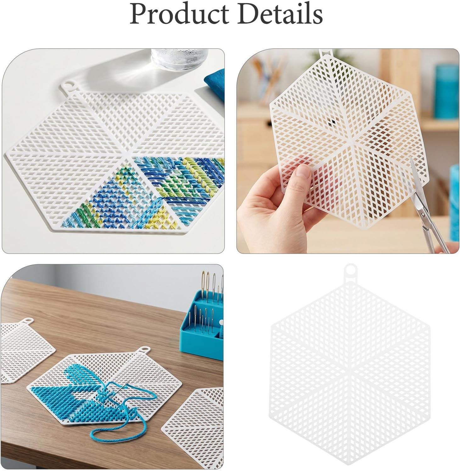 Hexagon Plastic Grid Sheets for DIY Embroidery and Needlepoint Crafts