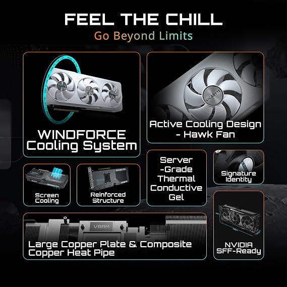 GIGABYTE GeForce RTX 5070 Eagle OC ICE SFF 12G Graphics Card 12GB 192-bit GDDR7 PCIe 5.0 WINDFORCE Cooling System GV-N5070EAGLEOC ICE-12GD Video Card Desktop Support