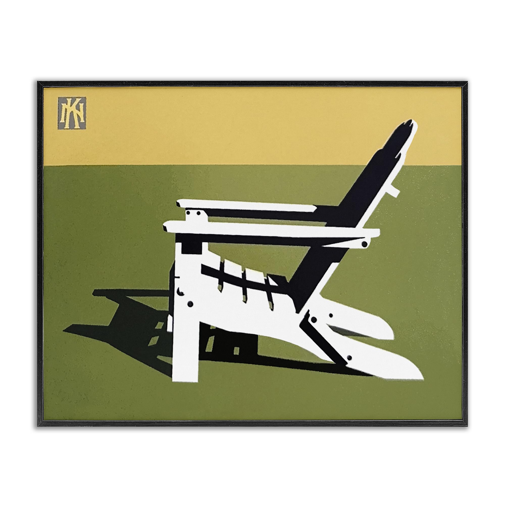 Stupell Industries Midnight Black (Textured) 'Minimal Sunlit Lounge Chair'| Framed Giclee Art