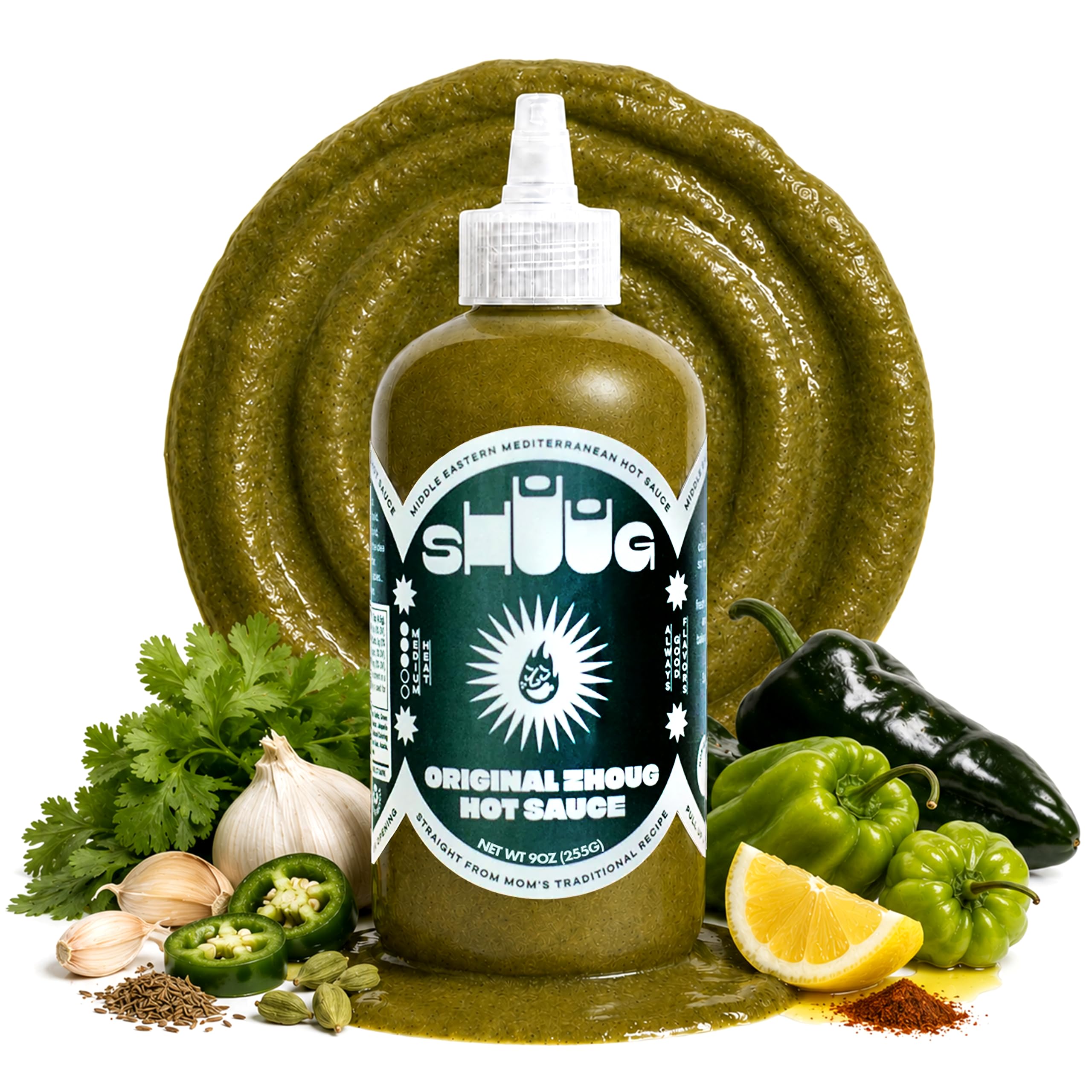Amazon.com : Shuug Mediterranean Zhoug Green Hot Sauce 9oz