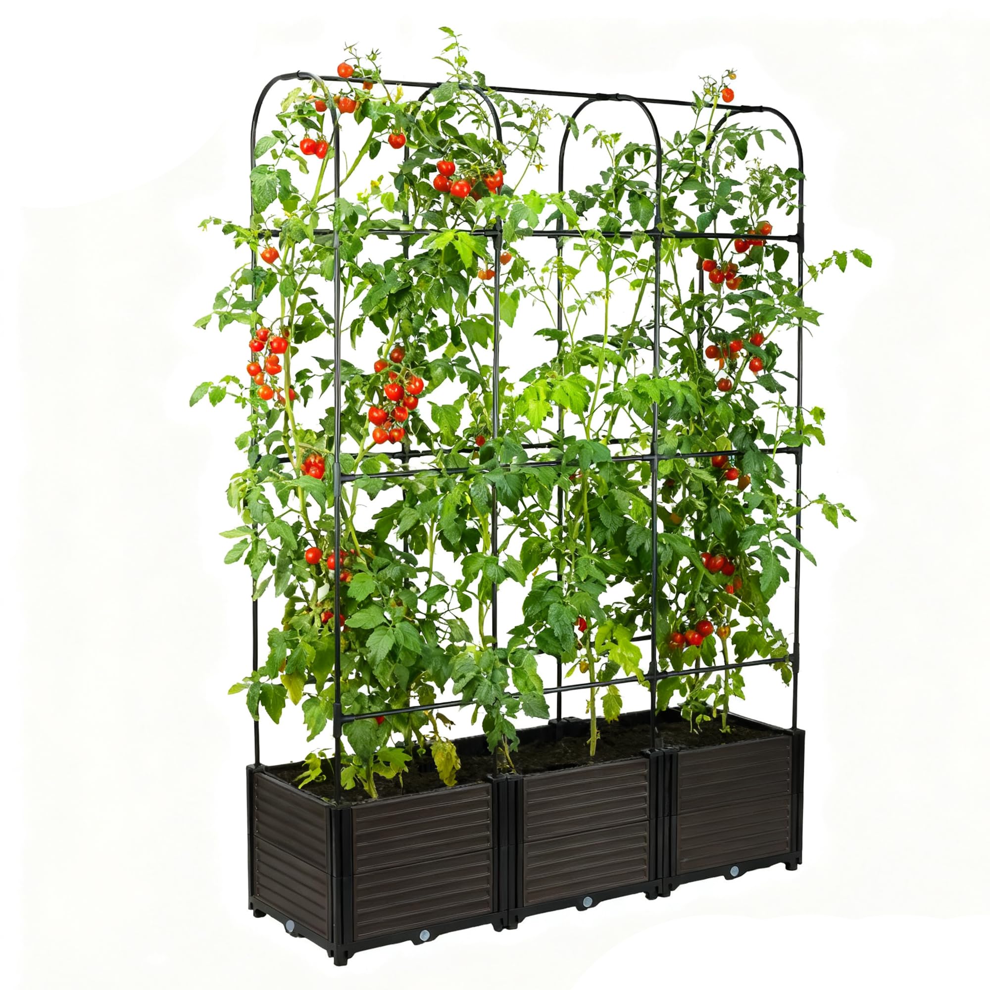 3Tier Tomaten Pflanzkästen erhöhtem,180*124*42cm,Höhenverstellbar