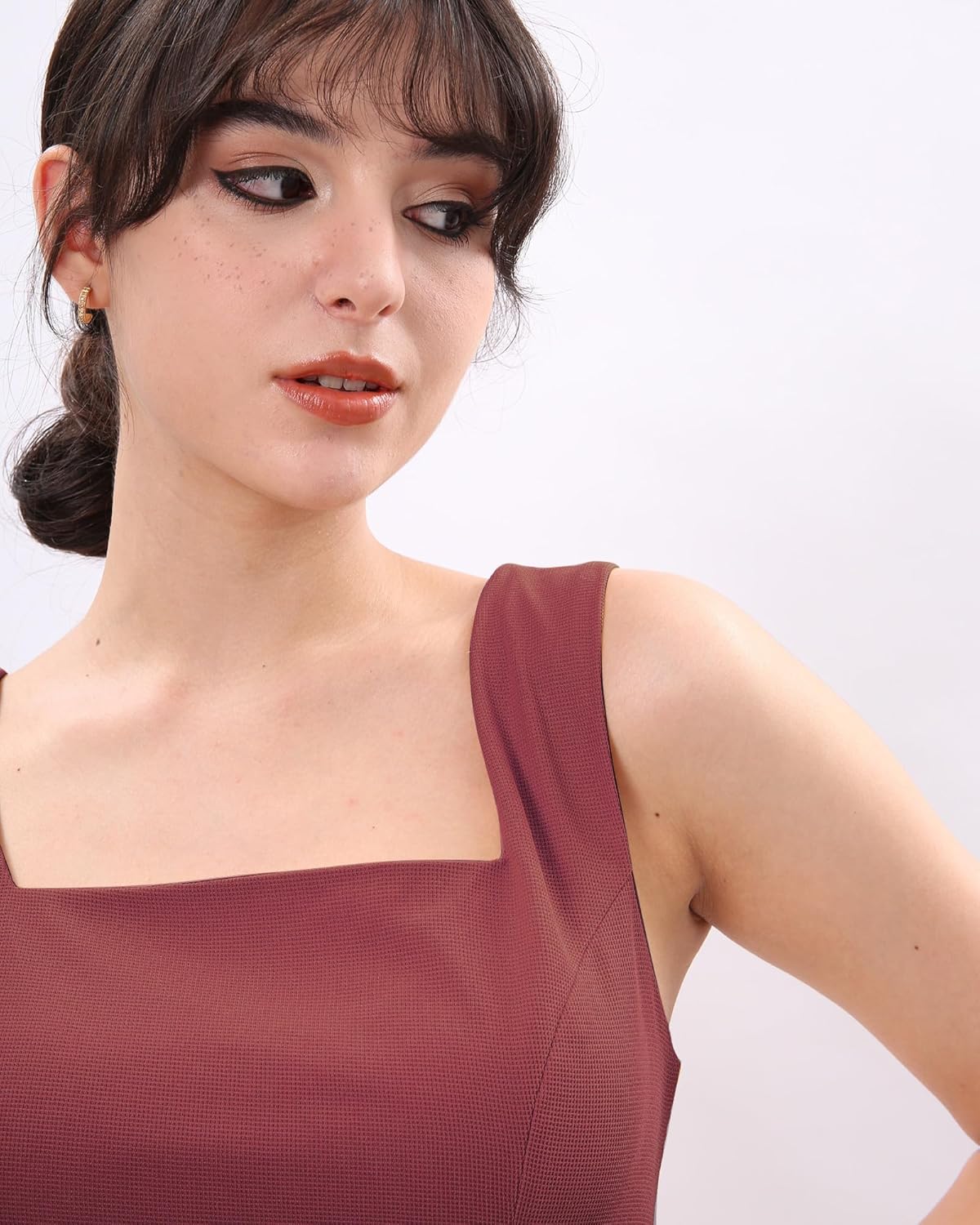 Xintianji Womens Casual Square Neck Sleeveless Tank Dresses Ruched Wrap Short Dress Bodycon Summer Sundresses - Image 3