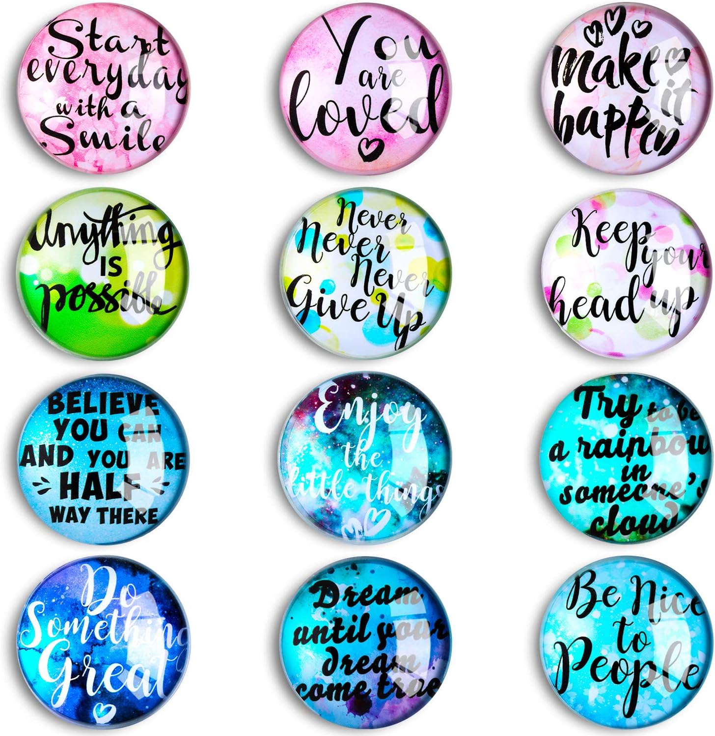 12 Pieces Inspirational Quote Refrigerator