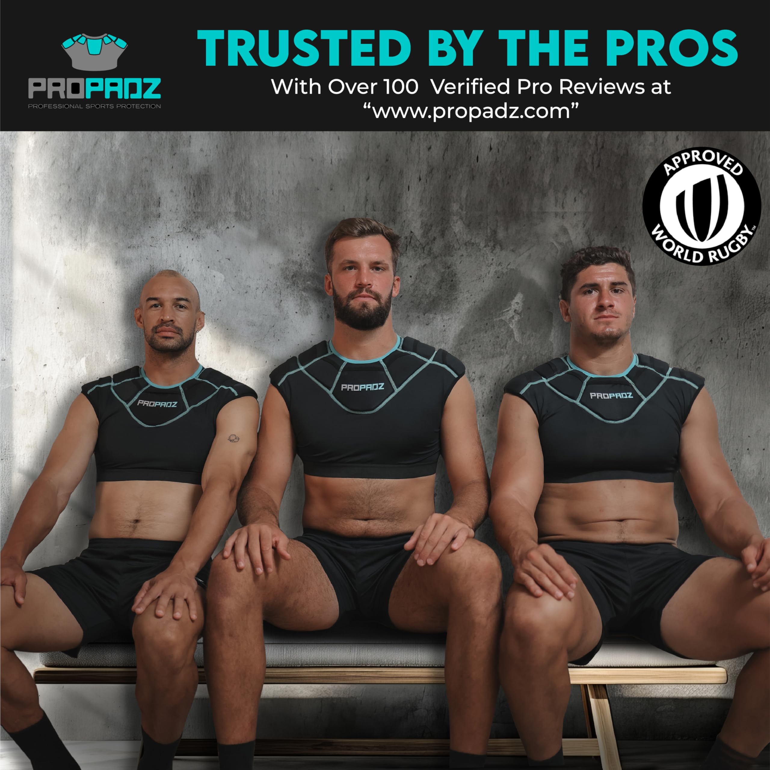 Épaulières de Rugby PROPADZ Junior – Gilet rembourré léger pour Une Protection personnalisée – Homologuées par World Rugby. Protection de Niveau Professionnel pour Les Joueurs de Tous Niveaux.