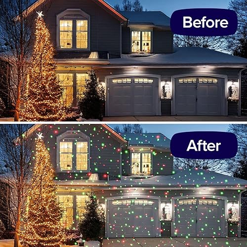 Miniatura 7 de Star Shower Proyector láser Ultra 9 para exteriores con control remoto, paquete de 2, como se ve en la televisión, nuevo modelo 2023 con 9 patrones