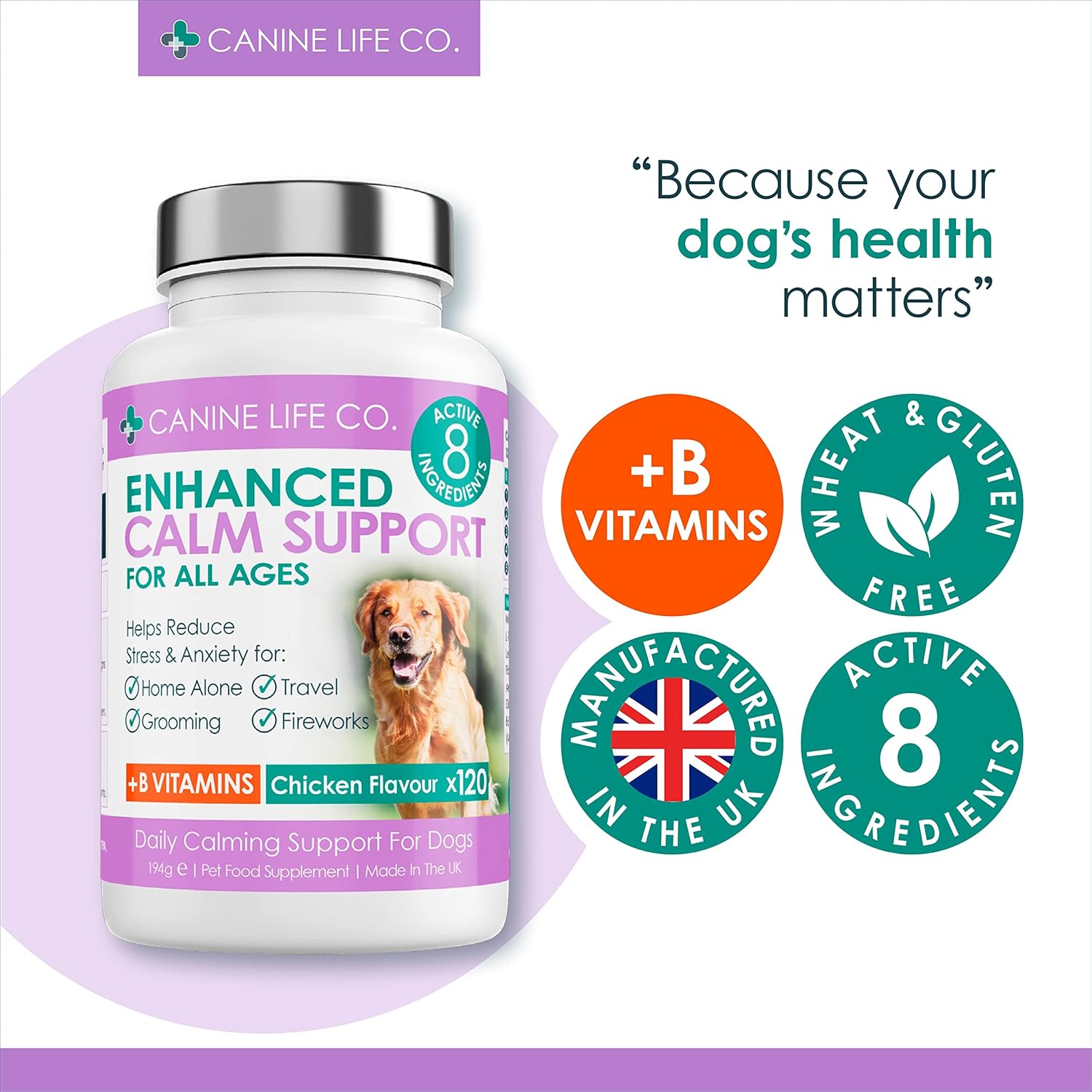 Enhanced Natural Dog Calming Tablets Dog Calm Support Supplements