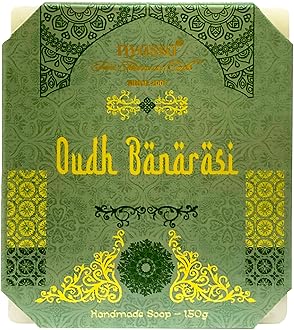 Nyassa Luxurious Oudh Banarasi Handmade Natural Bathing Soap | Almond Butter, Organic Sweet Almond Oil | Oudh Fragrance | Moisturizer | All Skin Type 150gm