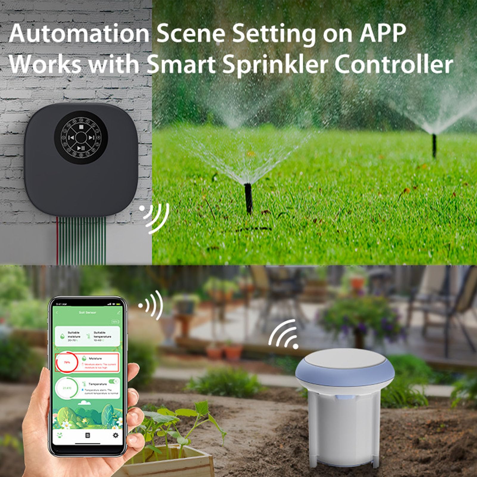 Domary Sensor Inteligente de Temperatura y Humedad del Suelo WiFi Resistente Al Agua IP66 para Monitoreo de Aplicaciones